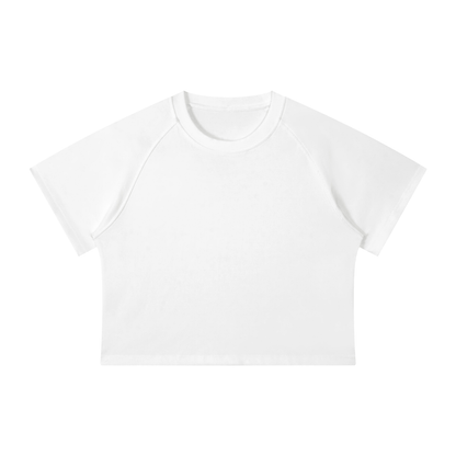 Women's Snow Washed Raglan Crop T-Shirt in white