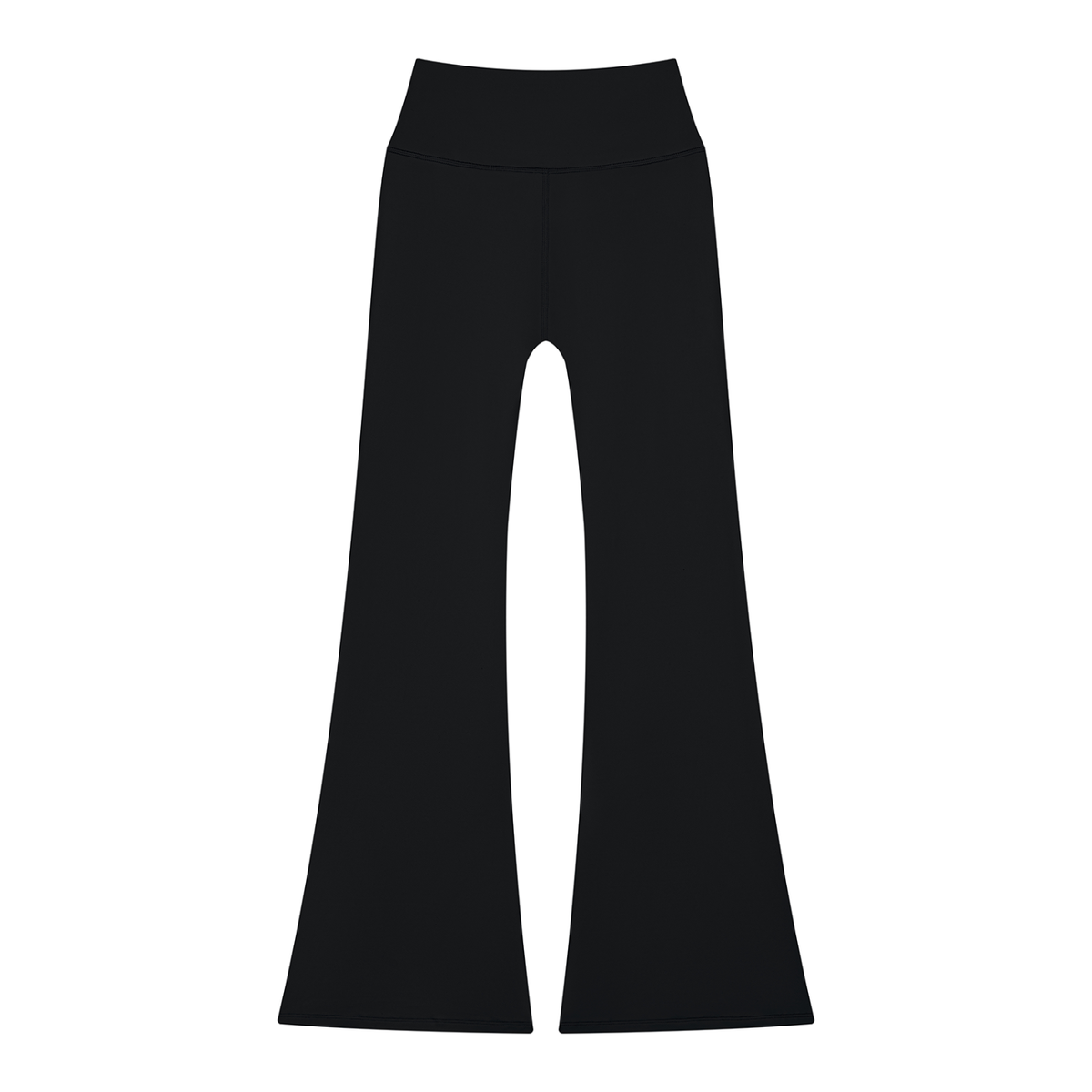 Women's Solid Color Flared Yoga Leggings in black, alternate angle