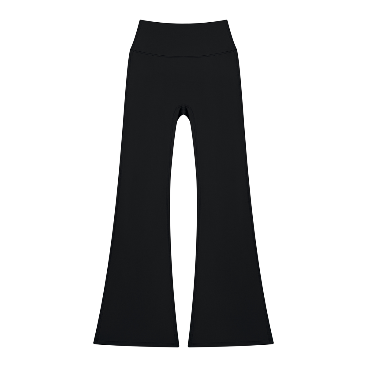 Women's Solid Color Flared Yoga Leggings in black
