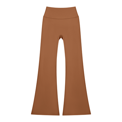 Women's Solid Color Flared Yoga Leggings in caramel