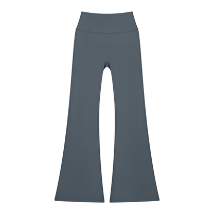 Women's Solid Color Flared Yoga Leggings in dark gray