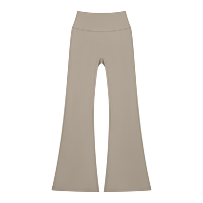 Women's Solid Color Flared Yoga Leggings in khaki