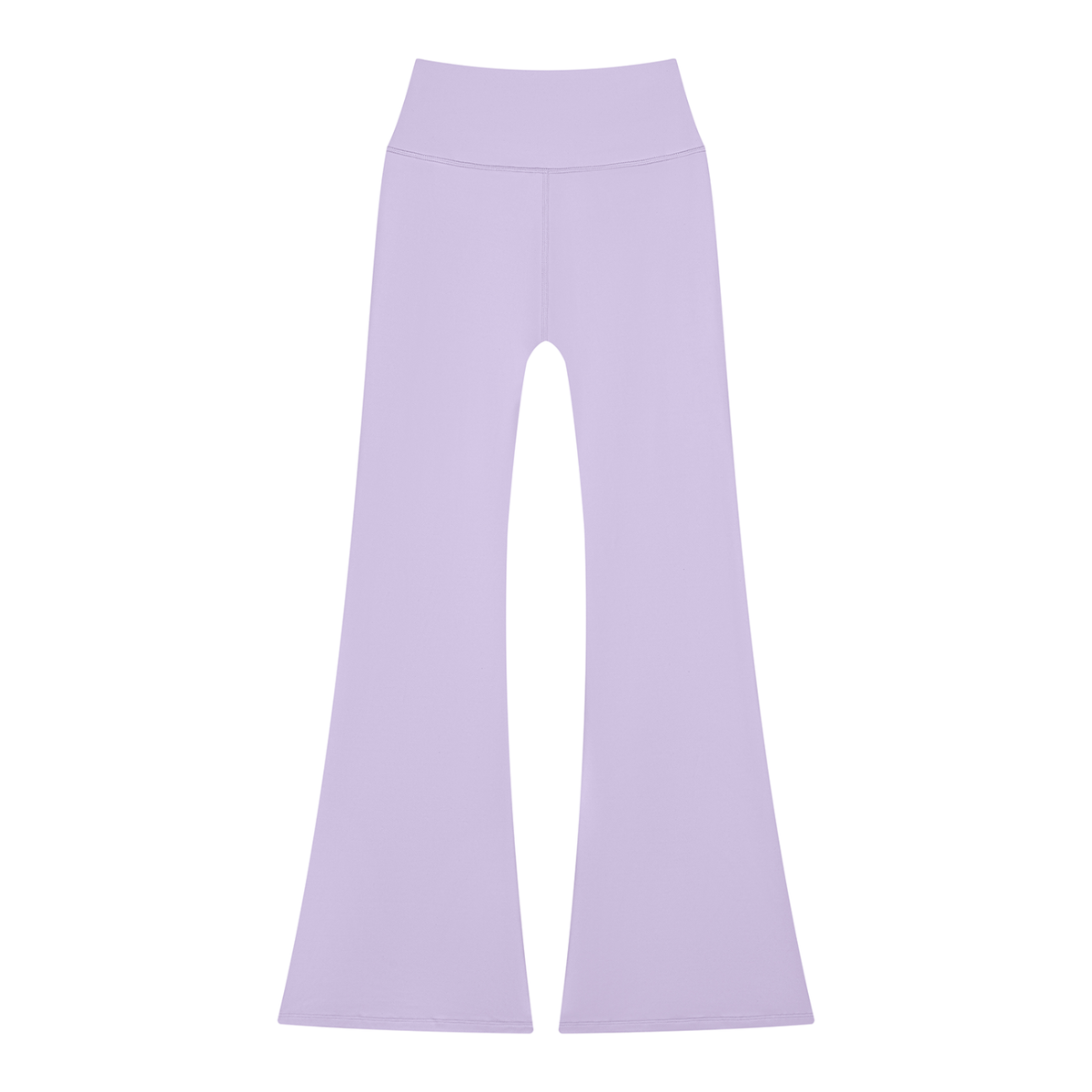 Women's Solid Color Flared Yoga Leggings in light purple, alternate angle