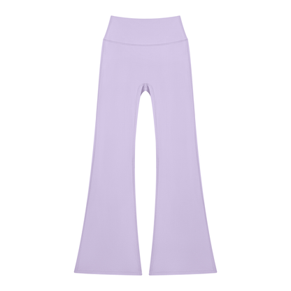 Women's Solid Color Flared Yoga Leggings in light purple
