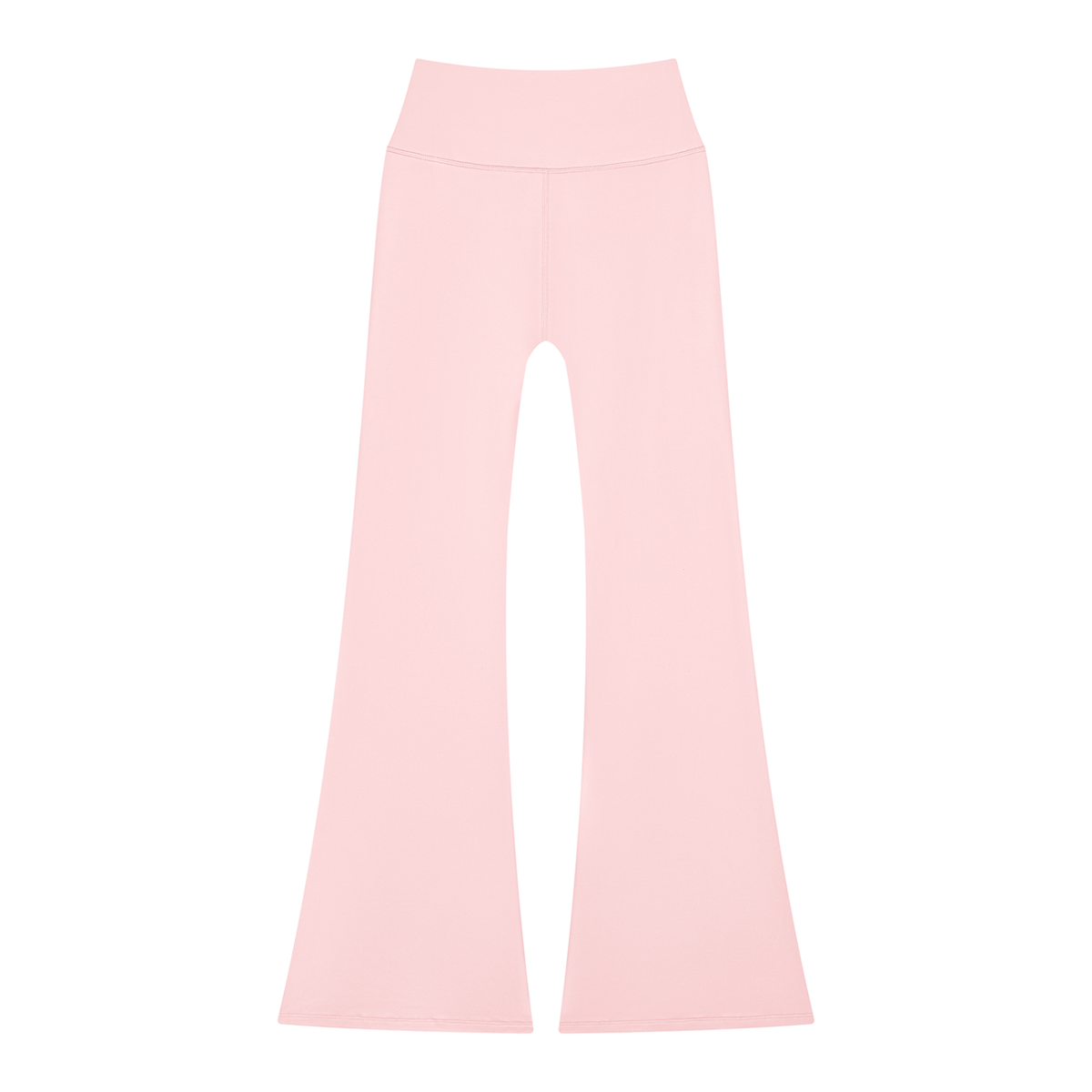 Women's Solid Color Flared Yoga Leggings in pink, alternate angle