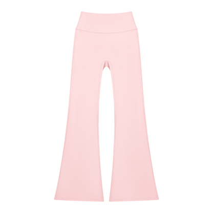 Women's Solid Color Flared Yoga Leggings in pink
