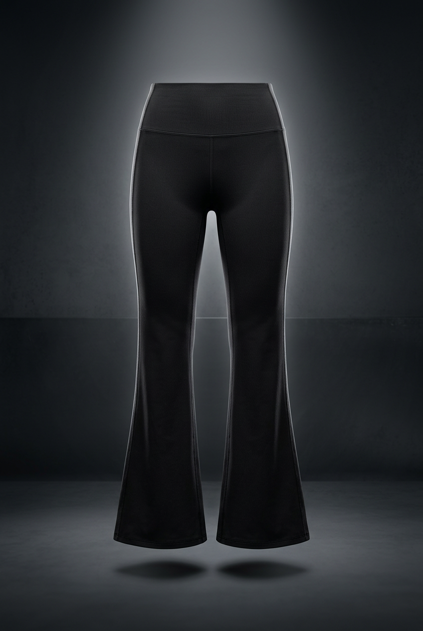 Women's Solid Color Flared Yoga Leggings, view 1