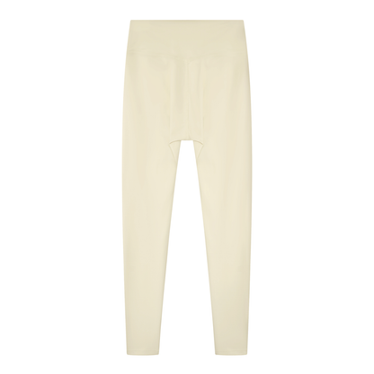 Women's Solid High Rise Leggings in apricot, alternate angle