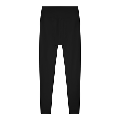 Women's Solid High Rise Leggings in black, alternate angle