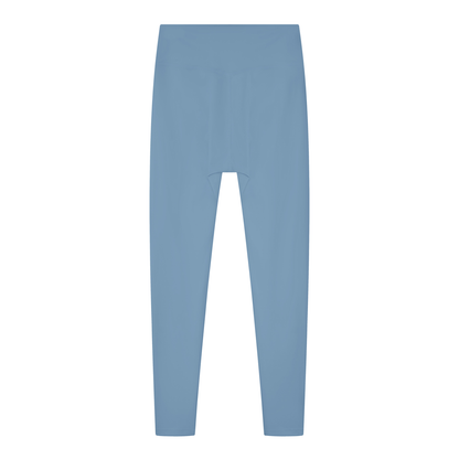 Women's Solid High Rise Leggings in haze blue, alternate angle