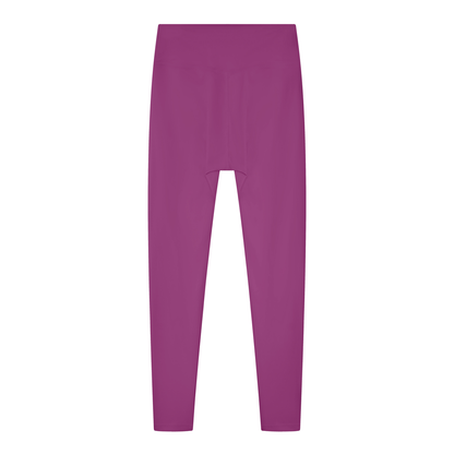 Women's Solid High Rise Leggings in purple, alternate angle