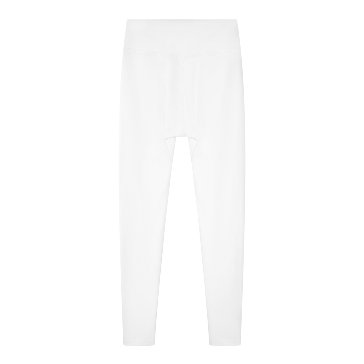 Women's Solid High Rise Leggings in white, alternate angle