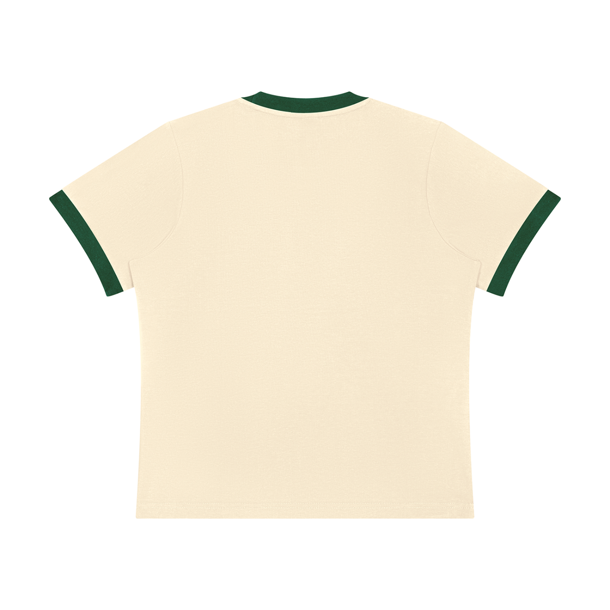 Women's Sorona Ringer T-Shirt in apricot with blackish green, alternate angle