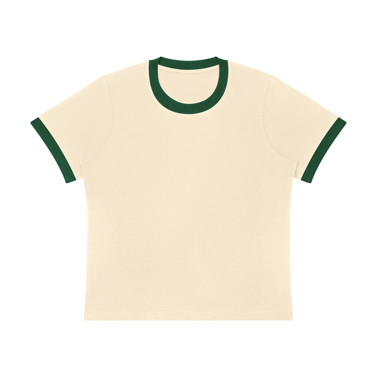 Women's Sorona Ringer T-Shirt in apricot with blackish green