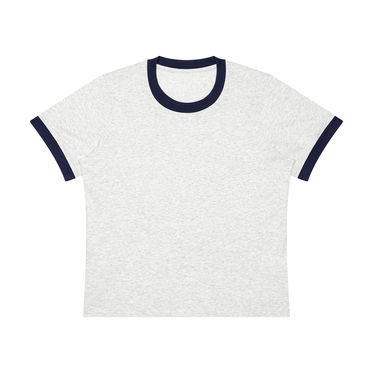Women's Sorona Ringer T-Shirt in flower gray with navy blue