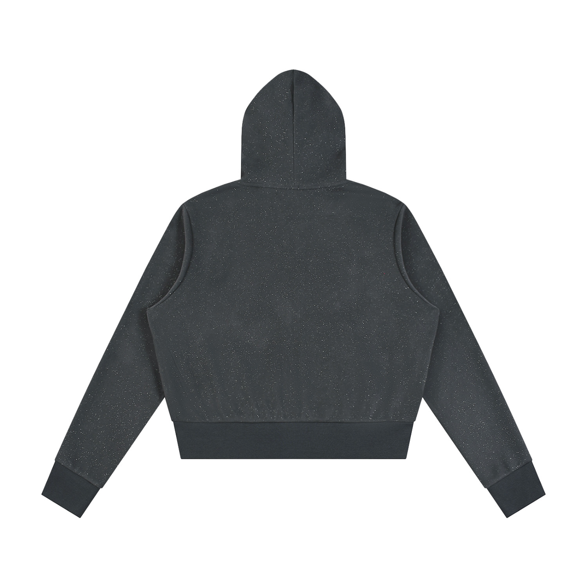 Women's Sparkles Fleece Full Zip Hoodie in dark gray, alternate angle