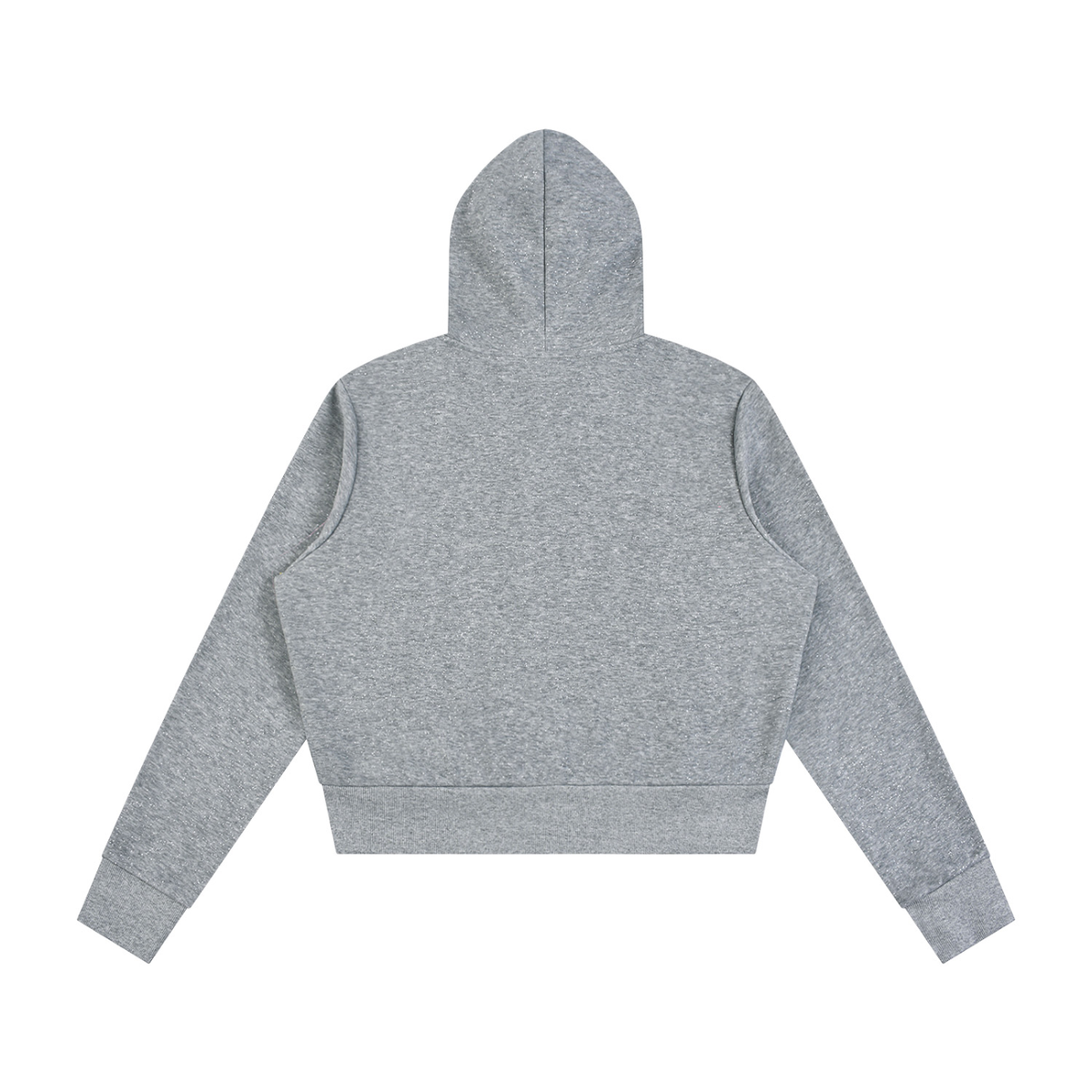 Women's Sparkles Fleece Full Zip Hoodie in flower gray, alternate angle