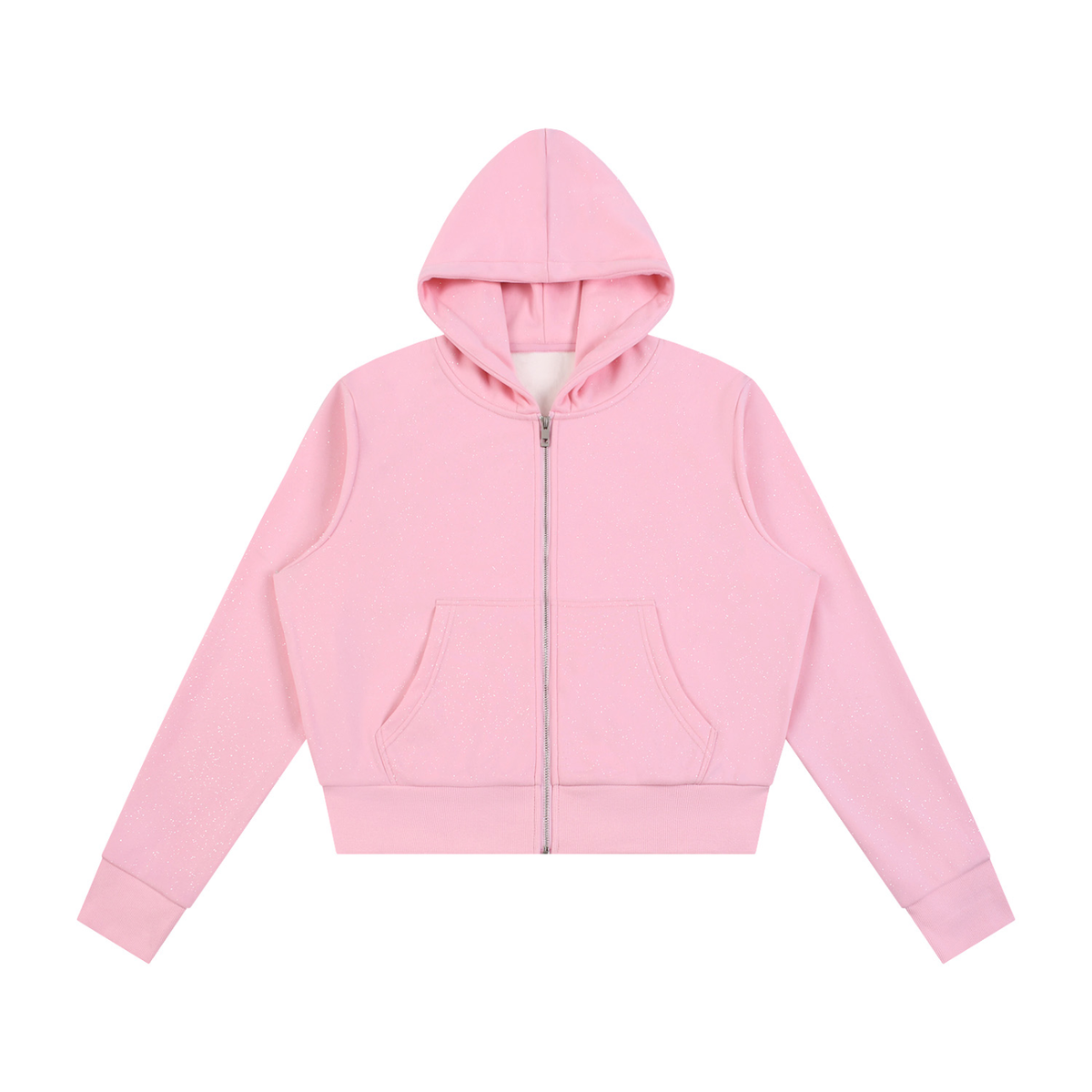 Women's Sparkles Fleece Full Zip Hoodie in pink