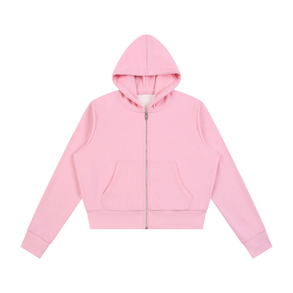 Women's Sparkles Fleece Full Zip Hoodie in pink