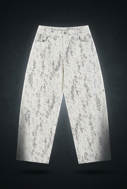 Women's Splatter Barrel Leg Jeans