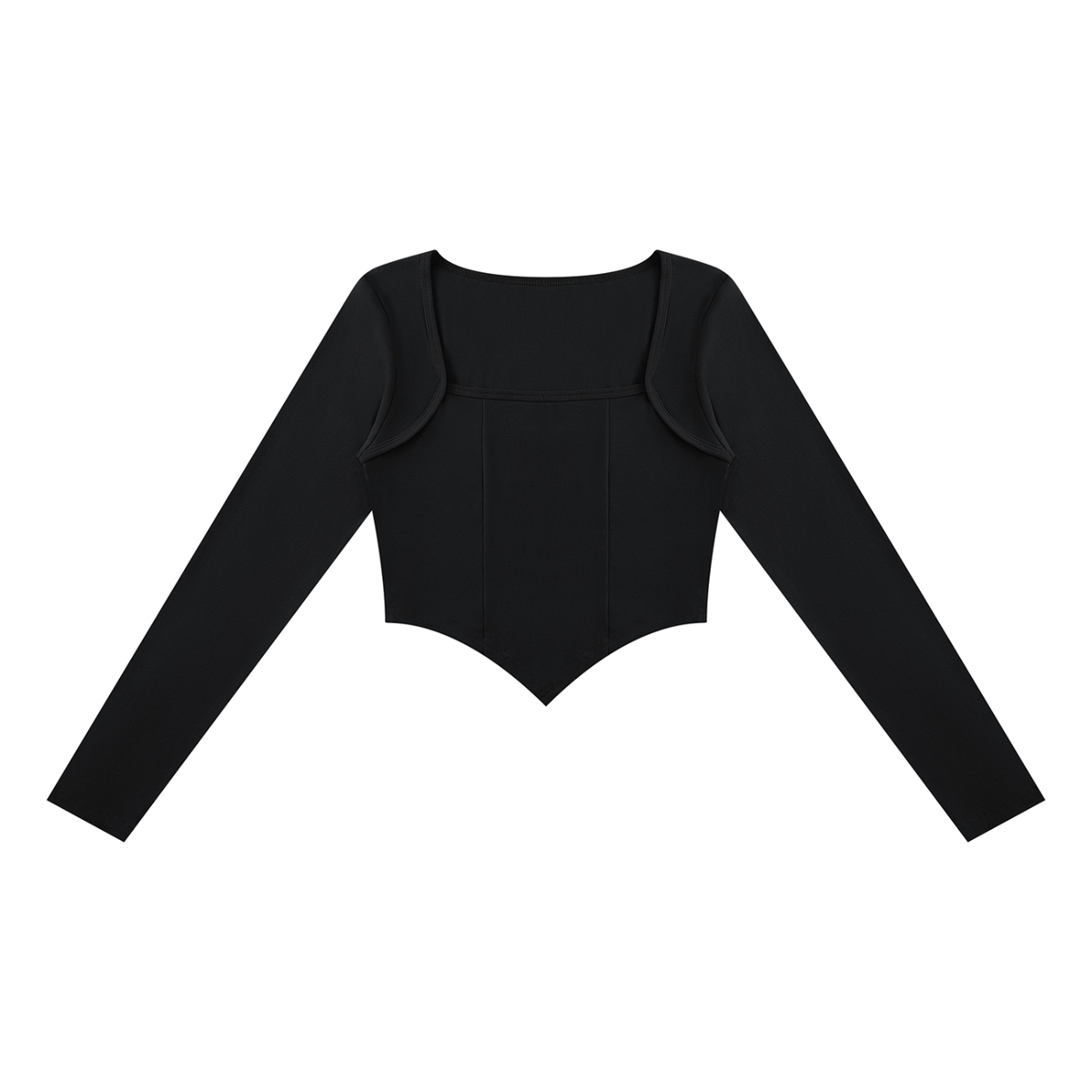 Women's Square Neck Cropped T-Shirt in black