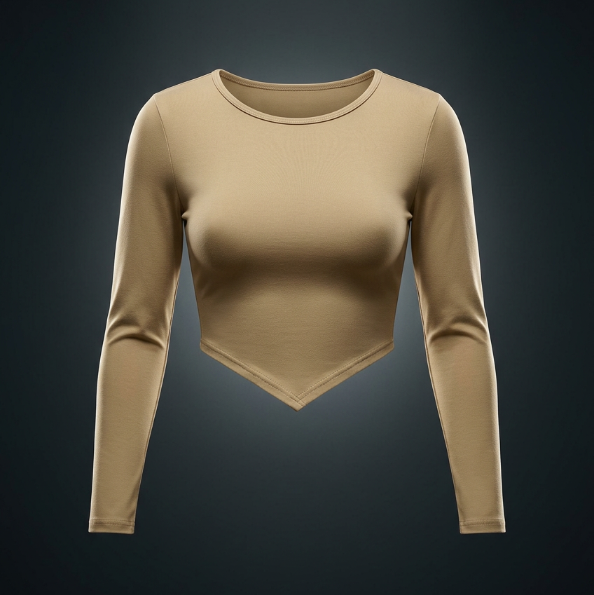 Women's Square Neck Cropped T-Shirt, view 1