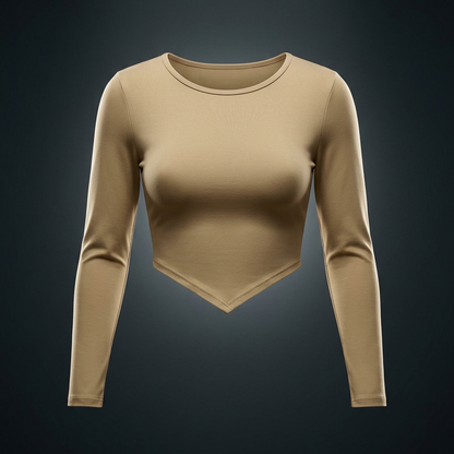 Women's Square Neck Cropped T-Shirt, view 1