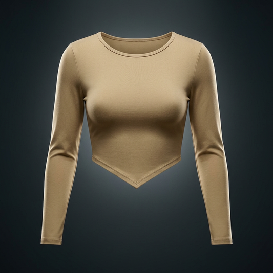 Women's Square Neck Cropped T-Shirt, view 1