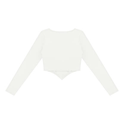 Women's Square Neck Cropped T-Shirt in white, alternate angle