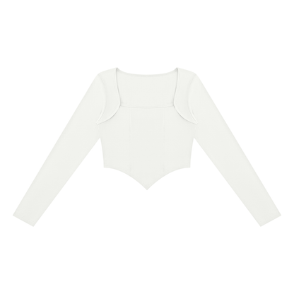 Women's Square Neck Cropped T-Shirt in white