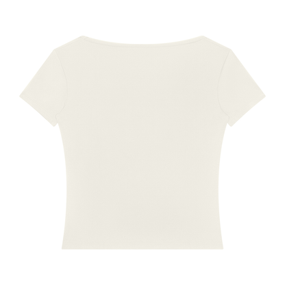 Women's Square Neck Training T-Shirt in beige, alternate angle