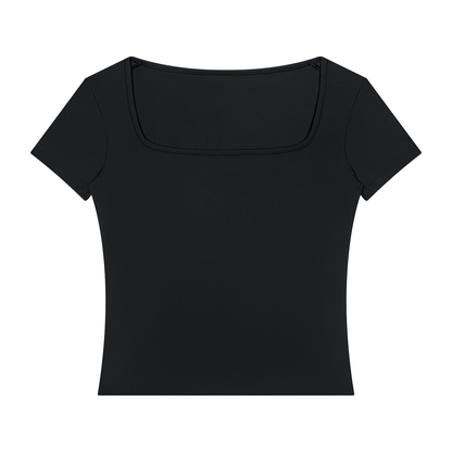 Women's Square Neck Training T-Shirt in black
