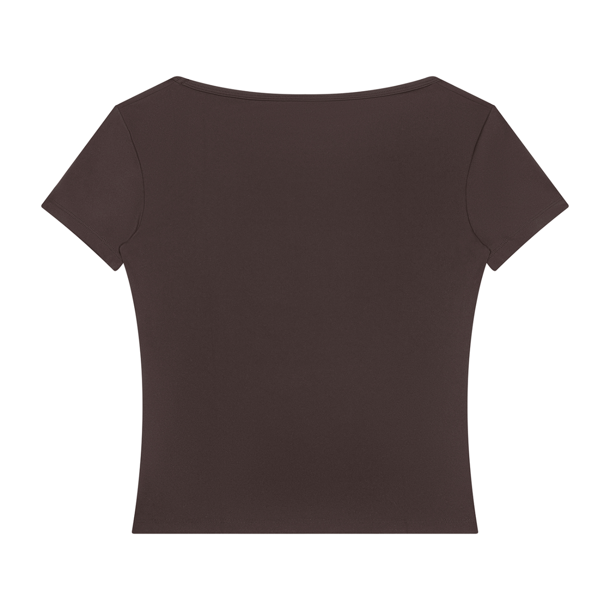 Women's Square Neck Training T-Shirt in brown, alternate angle