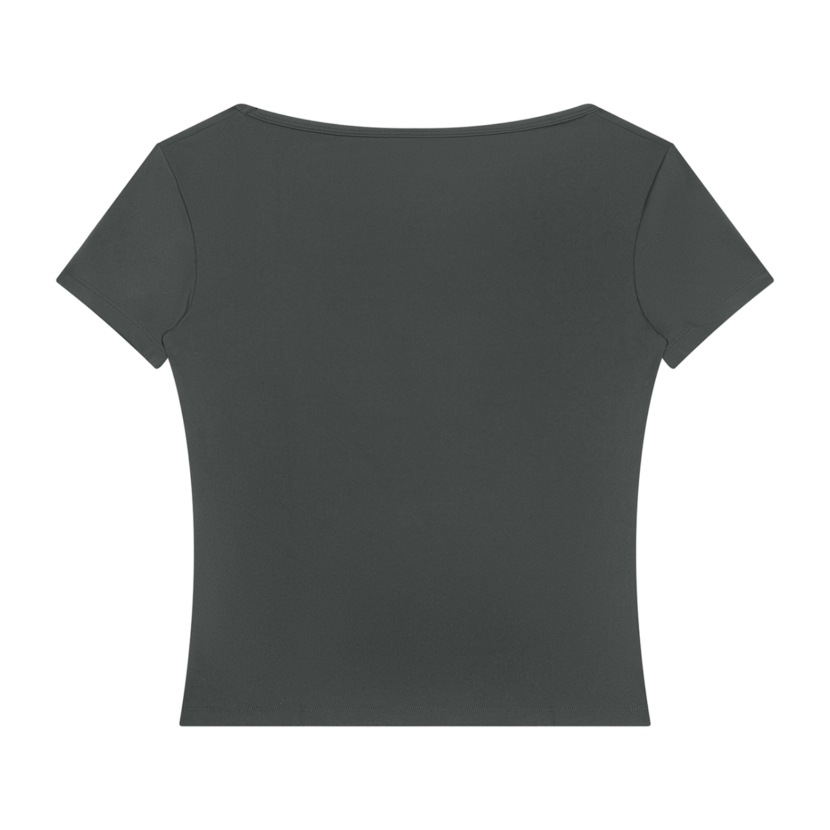 Women's Square Neck Training T-Shirt in dark gray, alternate angle