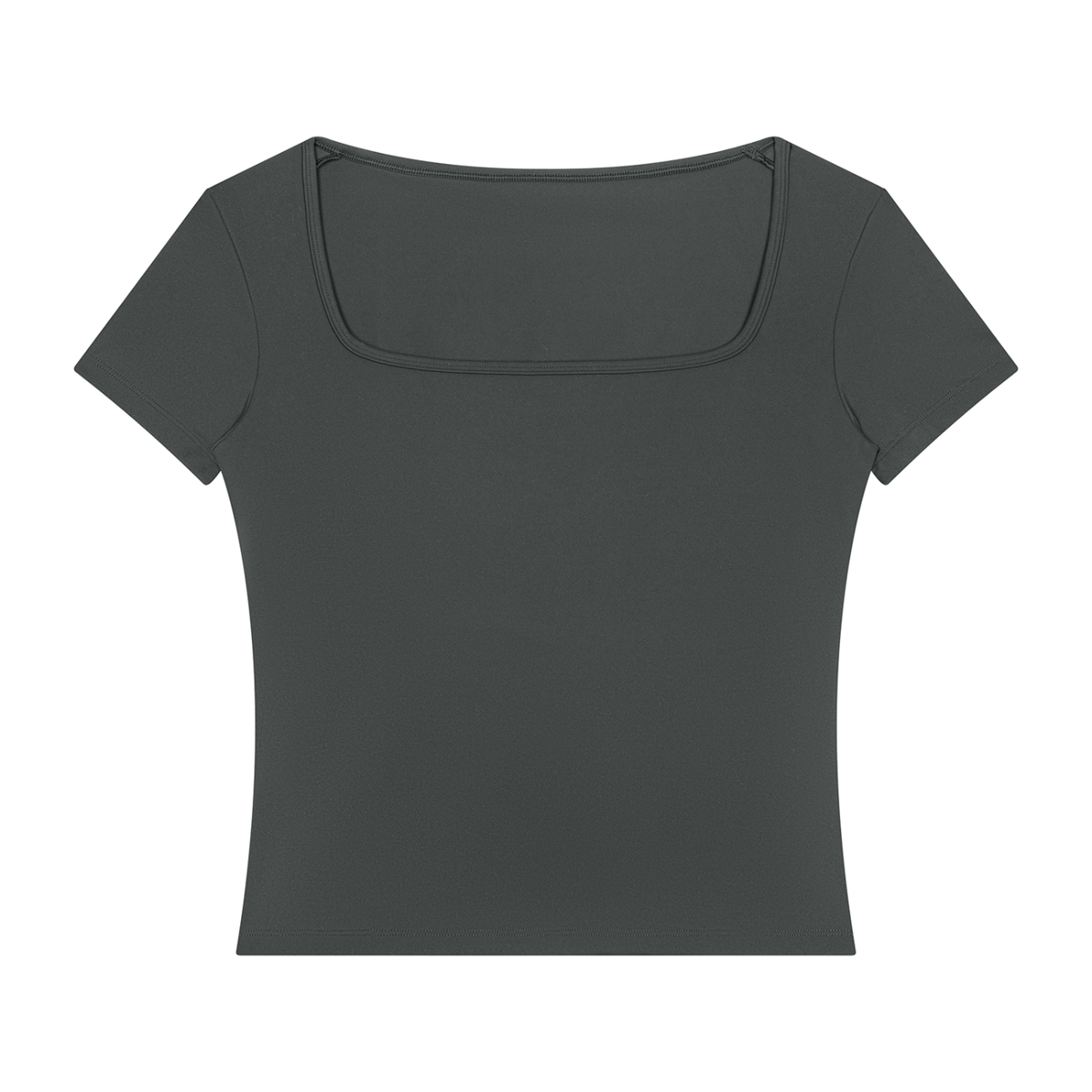 Women's Square Neck Training T-Shirt in dark gray
