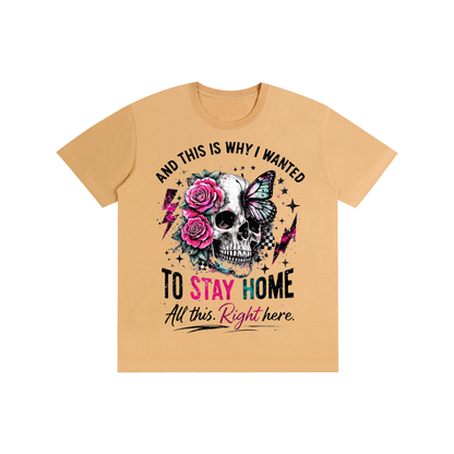 Women’s Stay Home Skull & Roses Lightweight Cotton T-Shirt – product image 5