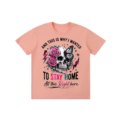 Women’s Stay Home Skull & Roses Lightweight Cotton T-Shirt – product image 6
