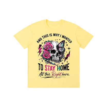 Women’s Stay Home Skull & Roses Lightweight Cotton T-Shirt – product image 7