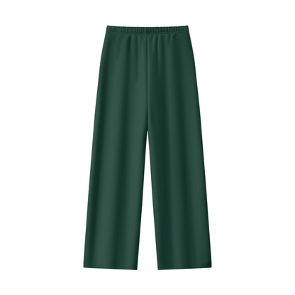 Women's Straight Leg Fleece Sweatpants in blackish green, alternate angle