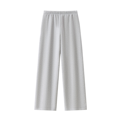Women's Straight Leg Fleece Sweatpants in flower gray, alternate angle