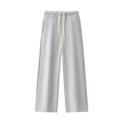 Women's Straight Leg Fleece Sweatpants in flower gray