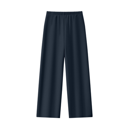 Women's Straight Leg Fleece Sweatpants in navy blue, alternate angle