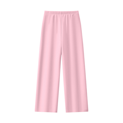 Women's Straight Leg Fleece Sweatpants in pink, alternate angle