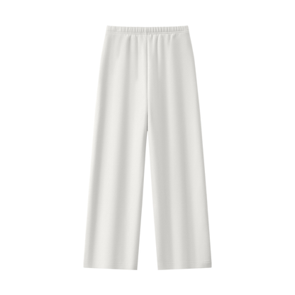 Women's Straight Leg Fleece Sweatpants in white, alternate angle