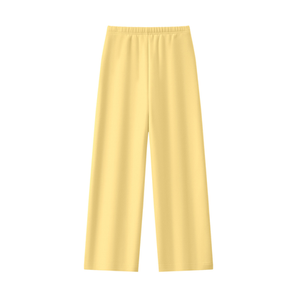 Women's Straight Leg Fleece Sweatpants in yellow, alternate angle