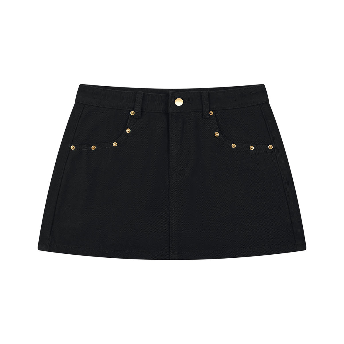 Women's Studded Denim Mini Skirt in black