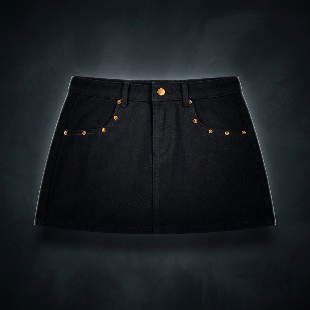 Women's Studded Denim Mini Skirt
