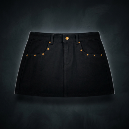 Women's Studded Denim Mini Skirt