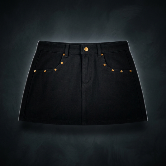Women's Studded Denim Mini Skirt