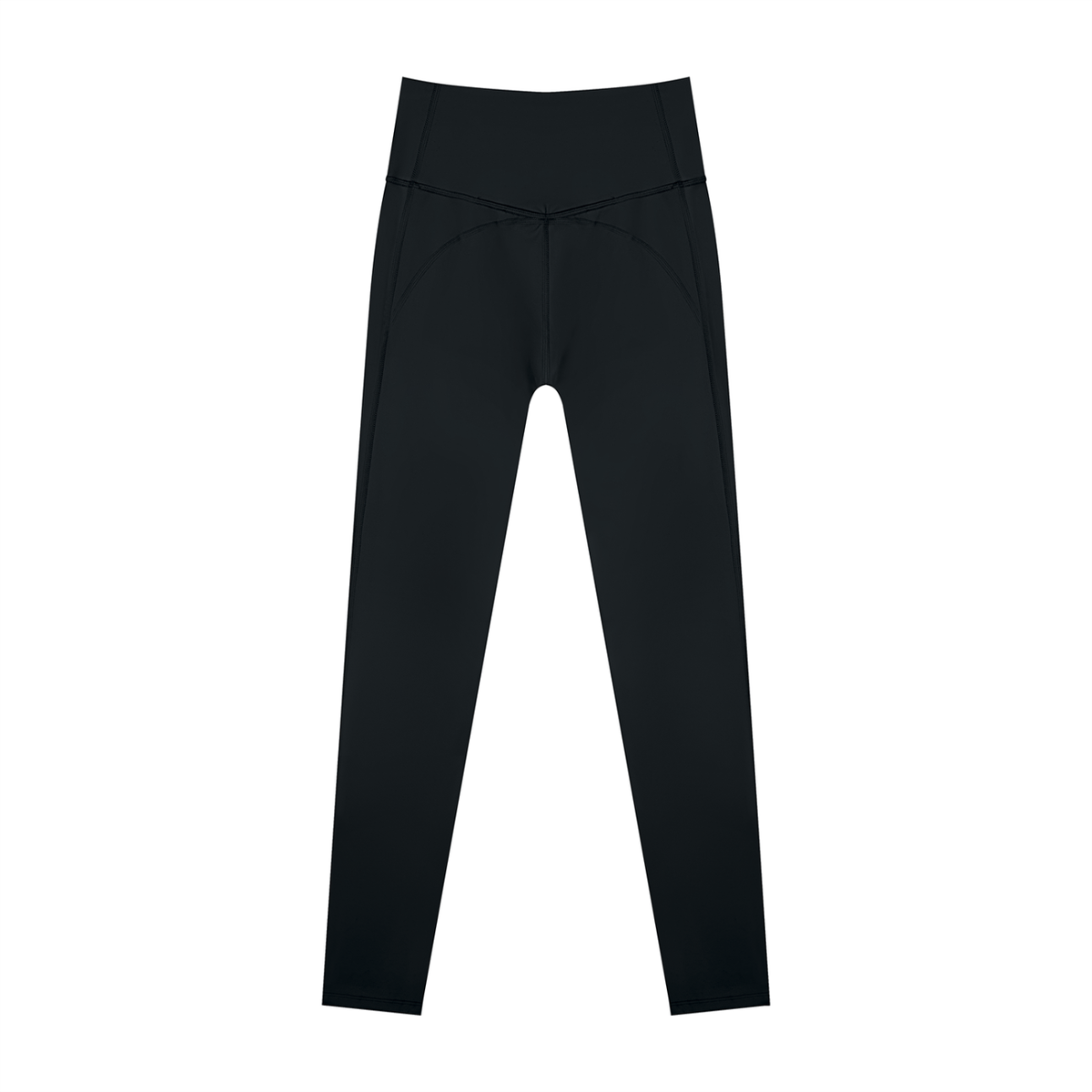 Women's Supportive High Rise Ankle Yoga Leggings in black, alternate angle